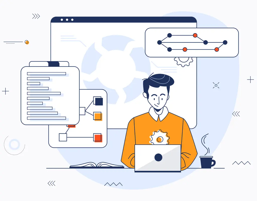 Enterprise system architecture diagram representing secure infrastructure and scalable software systems
