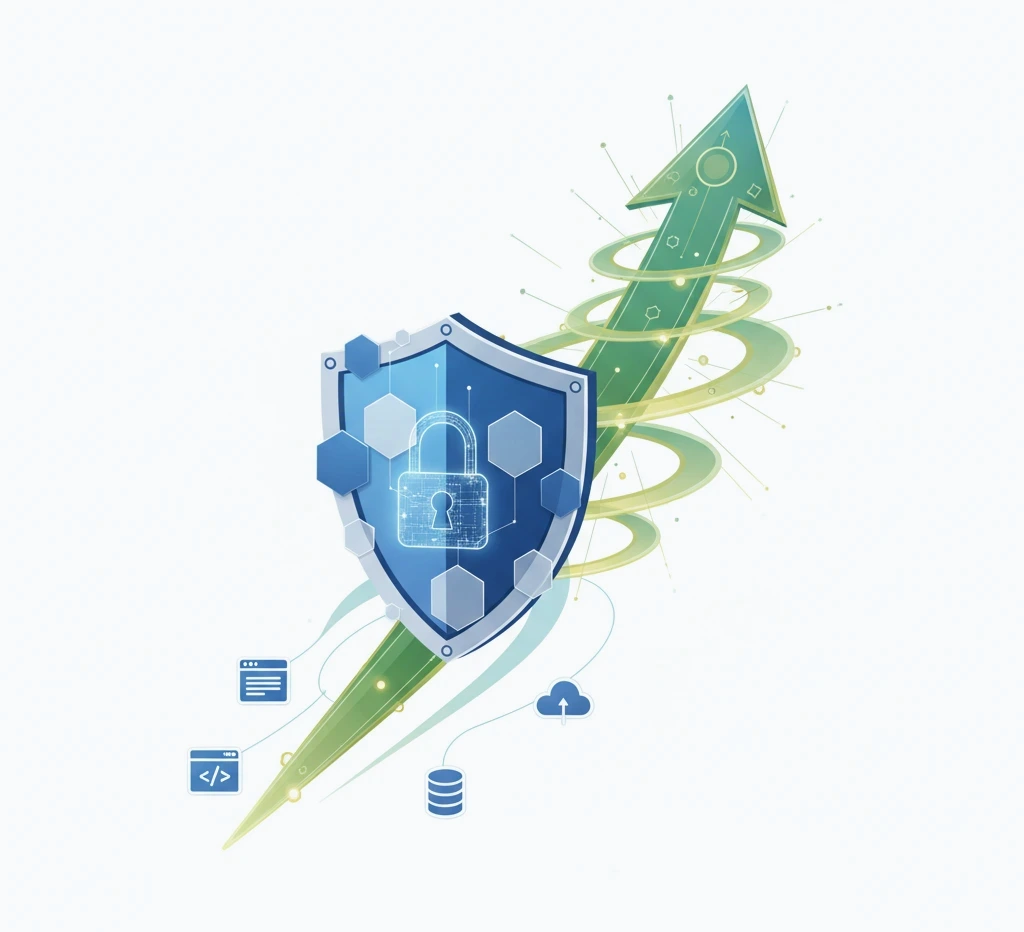 Secure and scalable web development architecture illustration